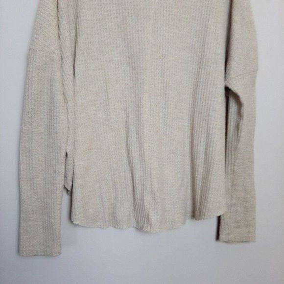 OUT FROM UNDER Beige Waffle Knit Button Down Top - Picture 9 of 11